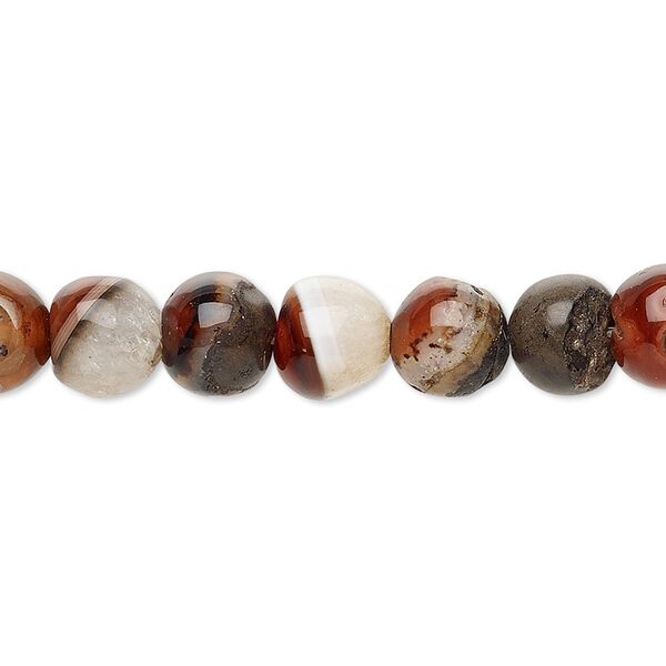 Multi-agate 1pkg1, round bead 14 inch 8-9mm image number 0