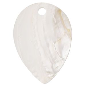 Focal, blister pearl shell (bleached), 3-1/2 x 2-1/2-inch domed leaf, Mohs hardness 3-1/2. Sold individually.