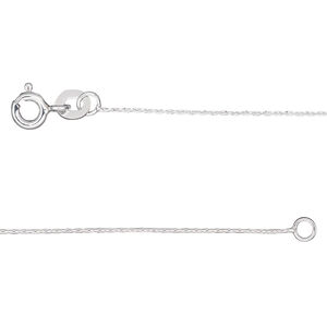 Chain 1pkg1 sterling silver cable, 0.5mm round / springring clasp, Gossamer 2N1&trade; 16 & 18 inch