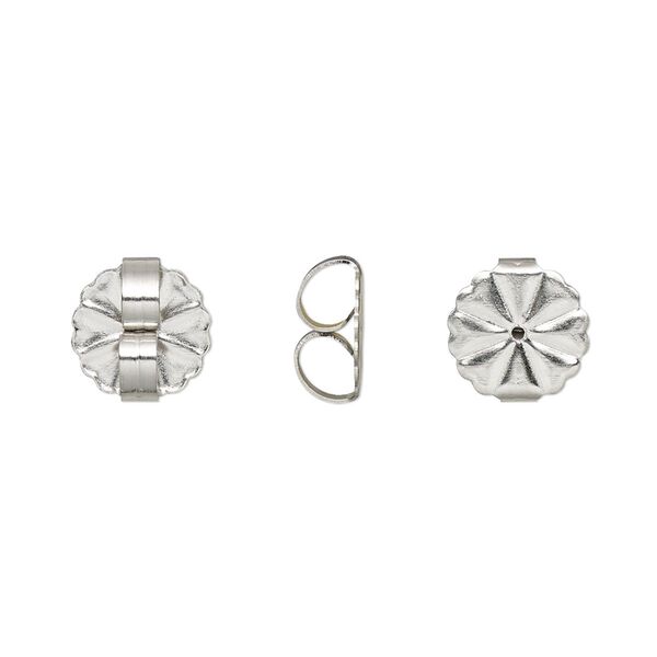 Earnut 1pkg40, 9.5mm round flower, stainless steel 20 pair image number 0