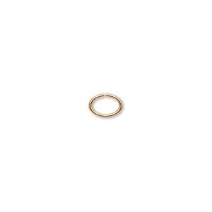 Jump ring, gold-plated brass, 7x5mm oval, 5.5x3.7mm inside diameter, 20 gauge. Sold per pkg of 100.