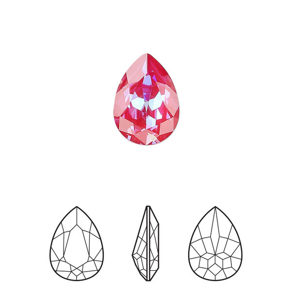 Fancy stone 12pk crystal royal red DeLite, Crystal Passions® 14x10mm pear 4320 image number 0