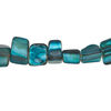 Mother-of-pearl shell 1pkg1, triangle tube bead 15 inch dark teal blue 6x6mm-10x8mm image number 0