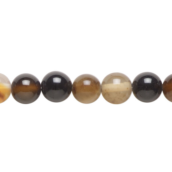 Black agate 1pkg1, round bead 15 inch 8mm image number 0