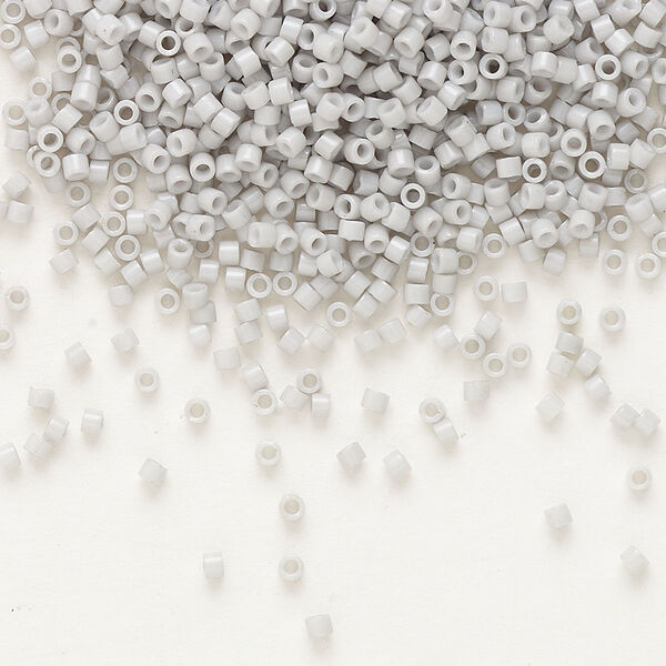 Seed bead, Delica®, glass, pkg/7.5g, #11 round, opaque glass enamel light smoke (DB-1498). image number 0