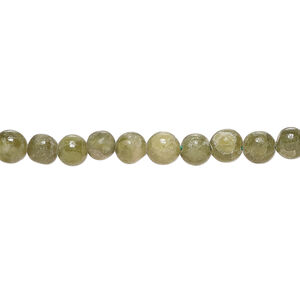 Vesuvianite 1pkg1, hand-cut round bead natural, 13 inch 4-5mm