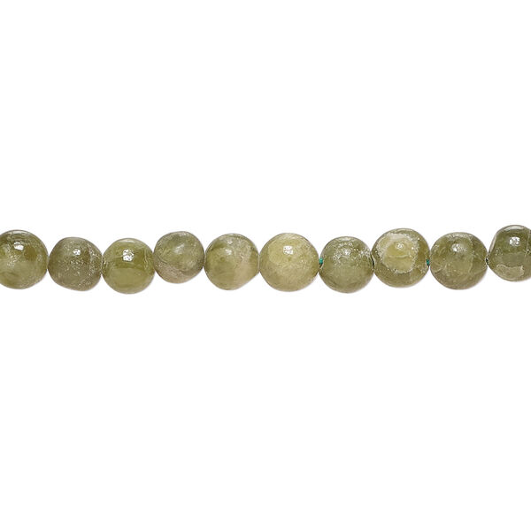 Vesuvianite 1pkg1, hand-cut round bead natural, 13 inch 4-5mm image number 0