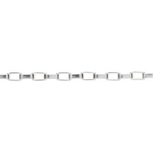 Chain, stainless steel, 2.5mm rectangular box. Sold per 5-foot section.