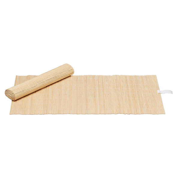 Display pad, bamboo (natural), 14 x 7-3/4 inch roll-up rectangle. Sold per pkg of 4. image number 0
