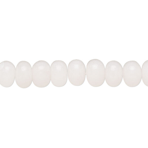 Bead, snow quartz (natural), 8x5mm-9x6mm hand-cut rondelle, B grade, Mohs hardness 7. Sold per 14-inch strand, approximately 65 beads. image number 0
