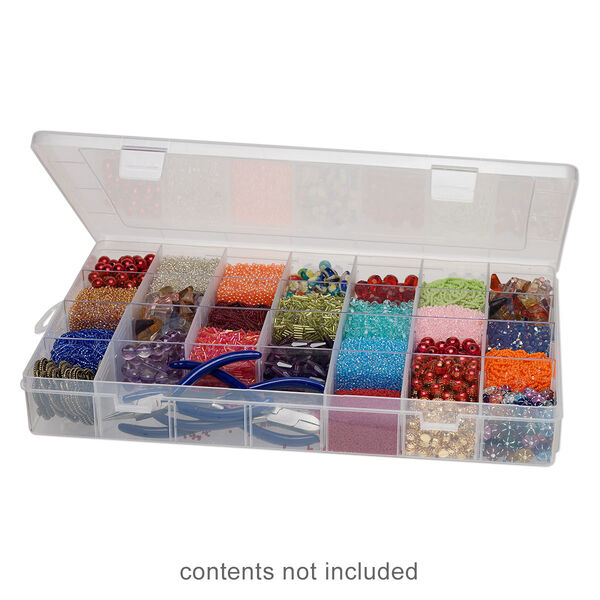 Organizer, plastic, 14x9x2 inch rectangle with 28 adjustable compartments. Sold individually. image number 0