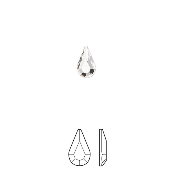 Flat back 360pk crystal foil back, Preciosa MAXIMA Czech crystal rhinestone 8x4.8mm pear image number 0