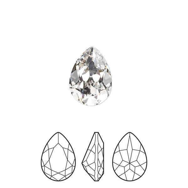 Fancy stone 144pk crystal foil back, Preciosa MAXIMA Czech crystal rhinestone 14x10mm pear image number 0
