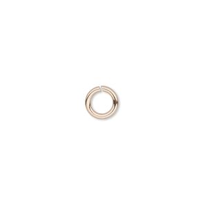 Jump ring, 14Kt rose gold-filled, 3.5mm round, 2.2mm inside diameter, 22 gauge. Sold per pkg of 20.