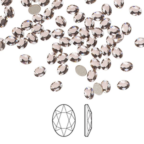 Flat back 12pk vintage rose foil back, Crystal Passions® 4x3mm oval 2603 image number 0