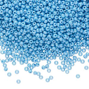 Seed bead, Preciosa Ornela Czech glass, pkg/500g, #11 rocaille, opaque rainbow turquoise, (64050).