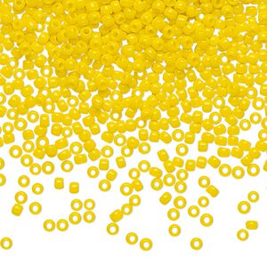 Seed bead, TOHO BEADS®, glass, pkg/50g, #11 round, opaque sunshine (TR-11-42B).