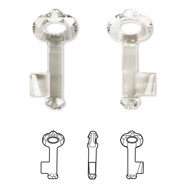 Focal 1pk crystal silver shade, Crystal Passions® 50x21mm pendant key 6919 image number 0