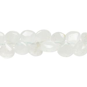 Aquamarine 1pkg1, hand-cut top-drilled puffed teardrop bead 14 inch 8-9mm