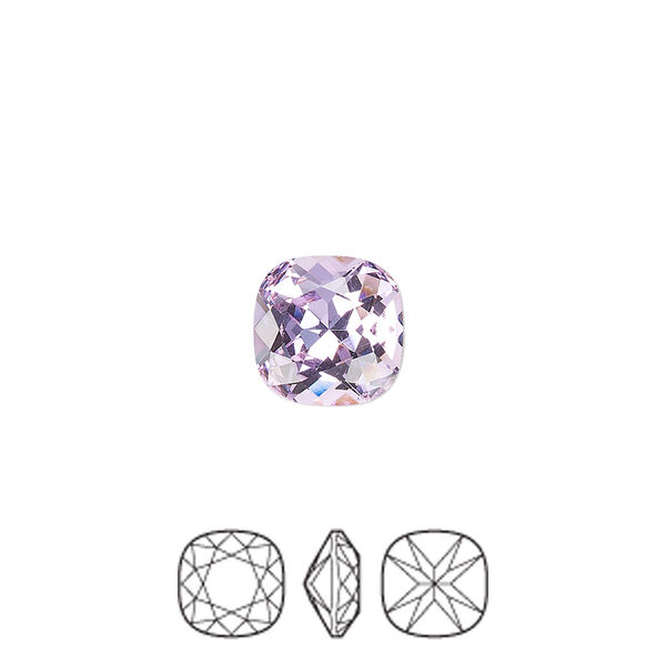 Fancy stone 2pk violet foil back, Preciosa MAXIMA Czech crystal rhinestone 10mm cushion square image number 0