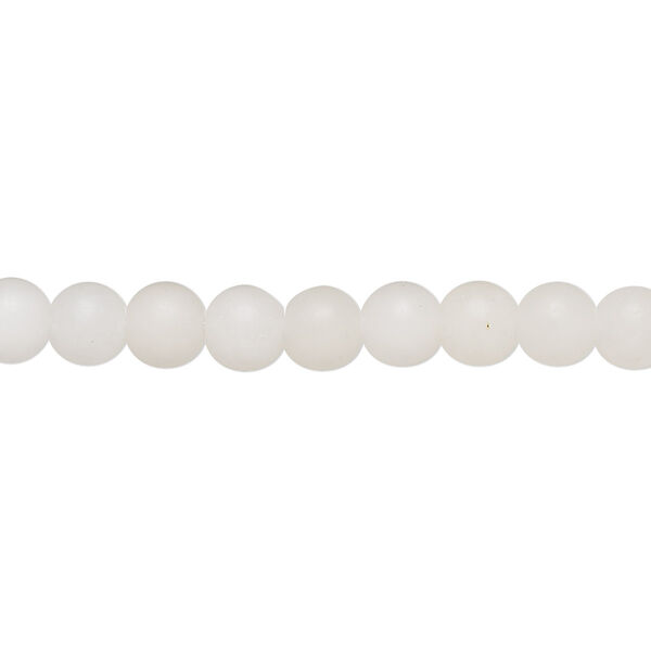 Bead, snow quartz (natural), matte, 6mm round, B grade, Mohs hardness 7. Sold per 8-inch strand, approximately 35 beads. image number 0