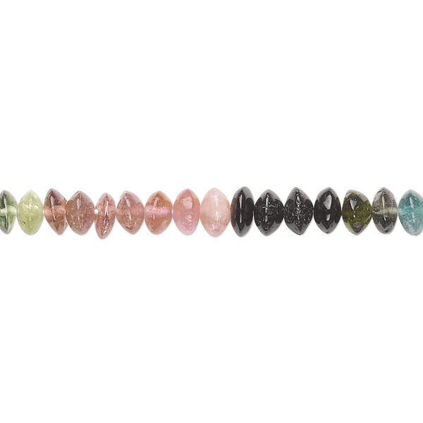 Bead, multi-tourmaline (natural), 5x2mm hand-cut rondelle, C grade, Mohs hardness 7 to 7-1/2. Sold per 15-1/2" to 16" strand. image number 0