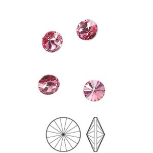 Chaton 12pk rose foil back, Preciosa MAXIMA Czech crystal rhinestone 6.14-6.32mm rivoli SS29