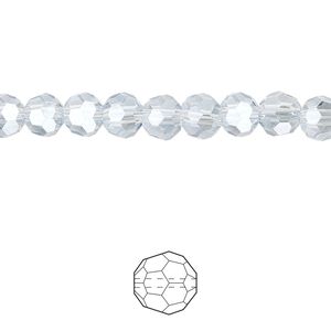 Bead 144pk translucent crystal silver night, Celestial Crystal® 6mm round