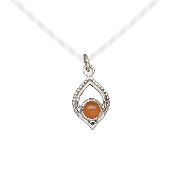 Carnelian / sterling silver 1pkg1, marquise drop antiqued 13.5x9mm image number 0