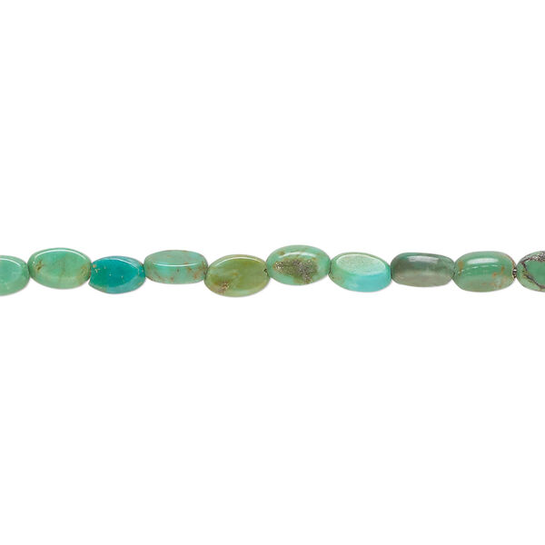 Turquoise 1pkg1, flat oval bead C grade, 15 inch 4x3mm-6x4mm image number 0