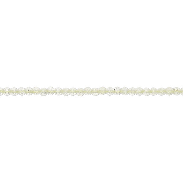 Bead, prehnite, (natural), light, 2mm hand-cut faceted rondelle, B grade, Mohs hardness 6 to 6-1/2. Sold per 12-inch strand. image number 0