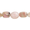 Pink opal 1pkg1, hand-cut flat oval bead natural 13 inch 10x8mm-15x10mm image number 0