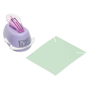 Punch, necklace card, plastic and "pewter" (zinc-based alloy), multicolored, 3-1/4 x 2-1/2 x 2 inches. Sold individually.