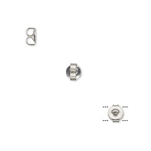 Earnut 1pkg20, 5x4.5mm round, stainless steel 10 pair