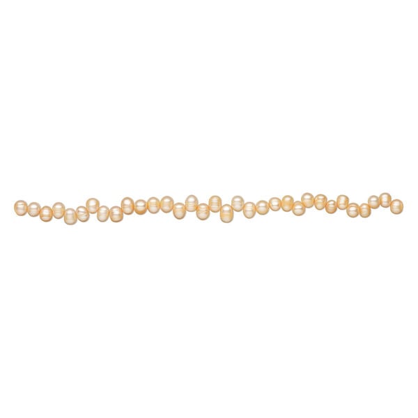 Freshwater pearl 1pkg1, top-drilled rice, 15.5-16 inch orange 8x6mm-12x7mm cultured image number 1