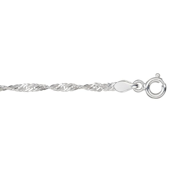 Chain, sterling silver, 2.3mm twisted Singapore, 30 inches. Sold individually. image number 0