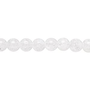 Ice flake quartz 1pkg1, round bead 15.5-16 inch 6mm