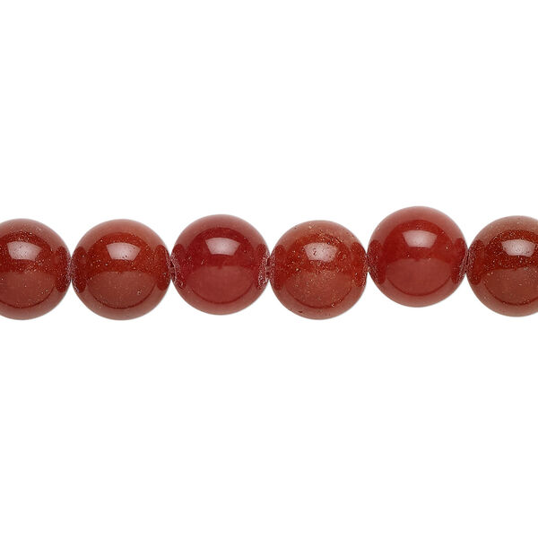 Quartz 1pkg1, round bead, 14 inch red-brown 8-9mm image number 0