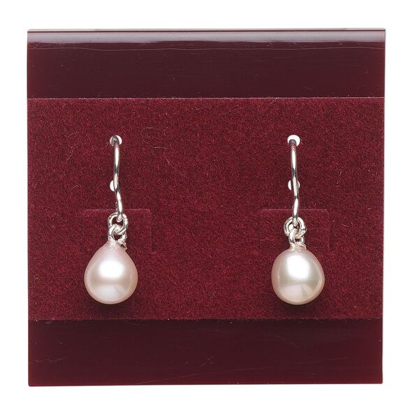 Earring card, plastic and velour, burgundy, 2x2 inch square. Sold per pkg of 100. image number 0