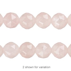 Rose quartz 1pkg1, rose-cut round bead natural 8 inch 10mm