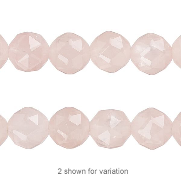 Rose quartz 1pkg1, rose-cut round bead natural 8 inch 10mm image number 0