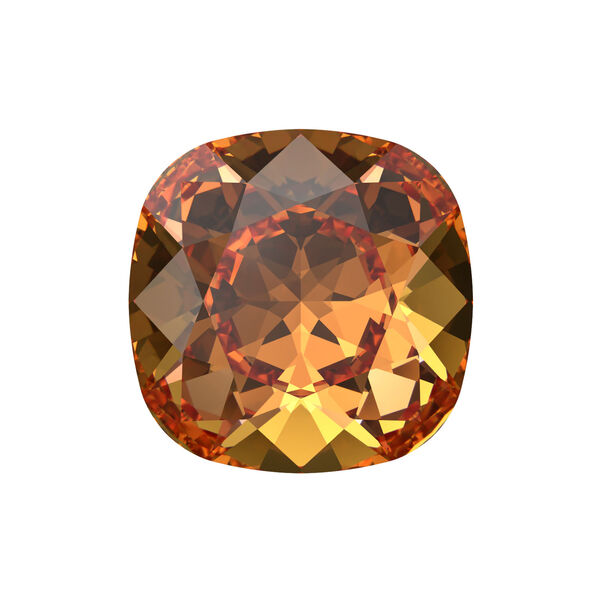 Fancy stone 1pkg2 dark orange (HICT) foil back, Crystal Passions® 10mm cushion 4470 image number 0