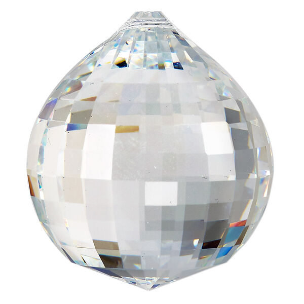 Suncatcher 1pk clear, Asfour Crystal 45x40mm faceted round teardrop image number 0