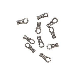 Crimp end 1pkg10 gunmetal-plated, 5x2.5mm tube / loop / 1mm inside diameter, brass