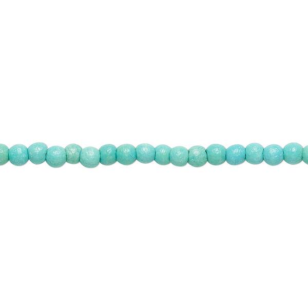 Bead, "turquoise" (resin) (imitation), light teal green, 2-3mm round. Sold per 15-inch strand. image number 0