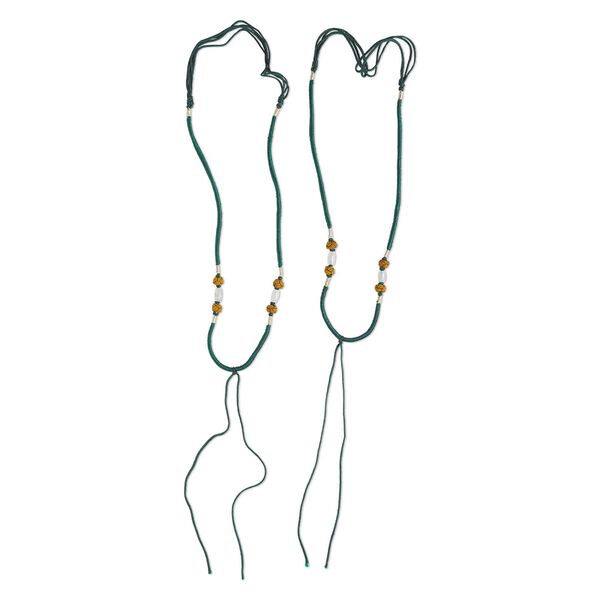 Imitation silk / jadeite 1pkg2, macramé necklace cord adjustable 20 inch / 5.5 inch dangle 2-3.5mm image number 0