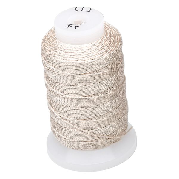 Thread, Purely Silk™, 3-ply, ecru, size FF. Sold per 115-yard spool. image number 0