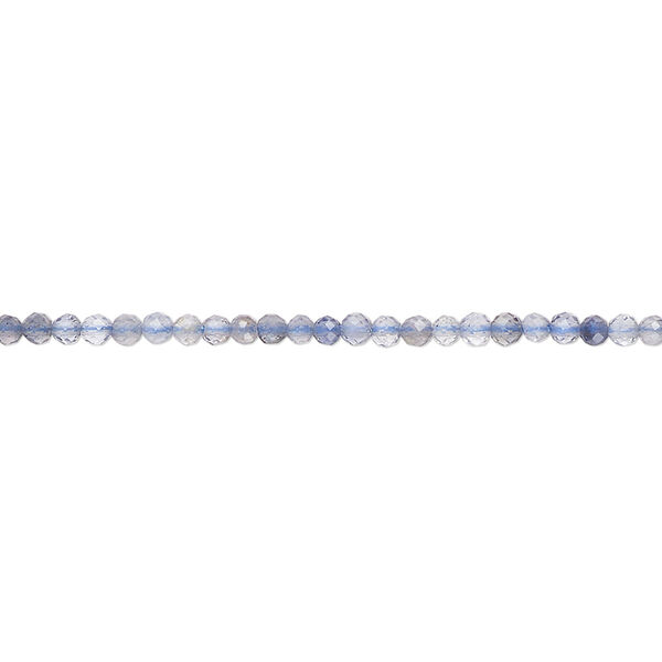 Bead, iolite (natural), 1.7-2.2mm faceted round, B grade, Mohs hardness 7 to 7-1/2. Sold per 15-1/2 inch strand, approximately 195 beads. image number 0