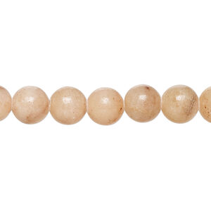 Pink-peach calcite 1pkg1, round bead natural, 15 inch 8mm