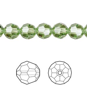 Bead 144pk peridot, Crystal Passions® Regenerated 8mm round 5000